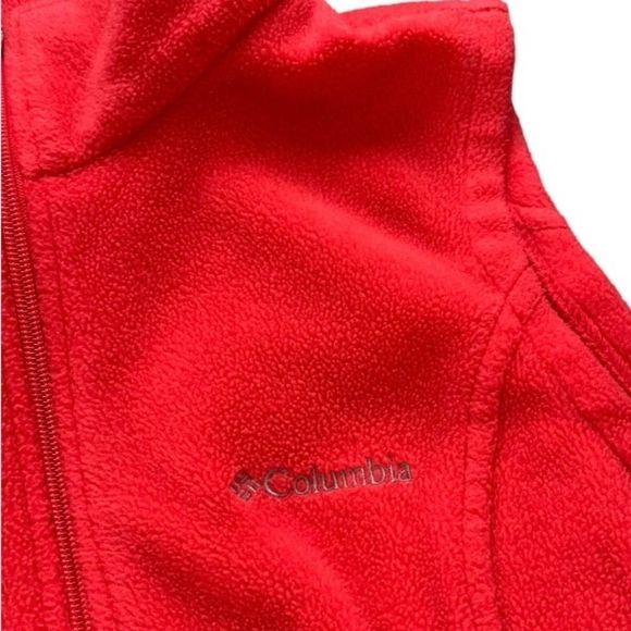 Womens Columbia Pink Full Zip Fleece Vest - Picture 3 of 7